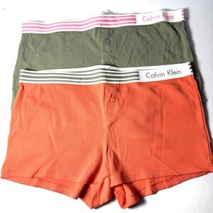 Calvin Klein Two Orange and Grey Boxer Briefs